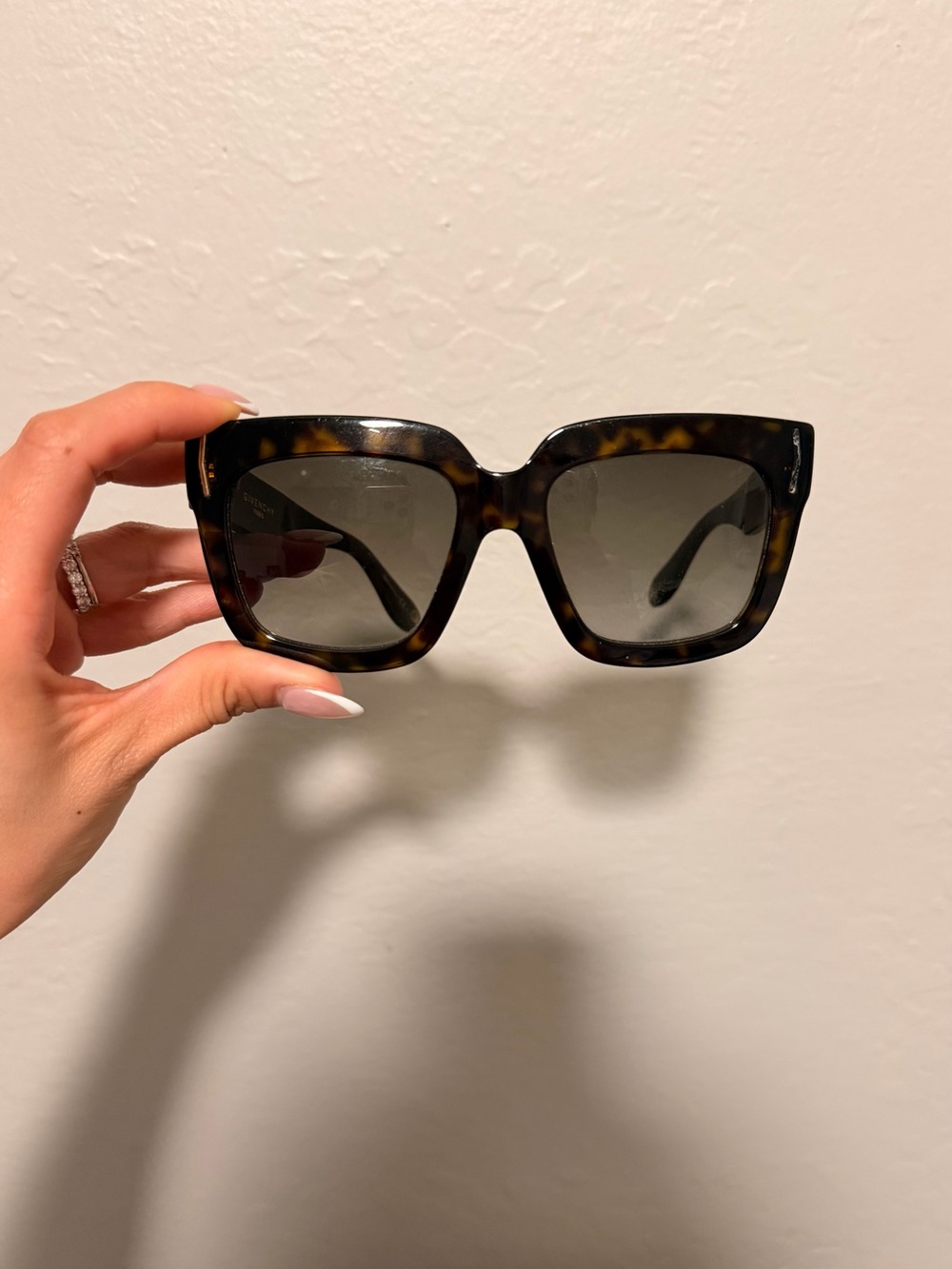 Givenchy 7015/S Women’s Oversized Black Sunglasses with Gold Accents